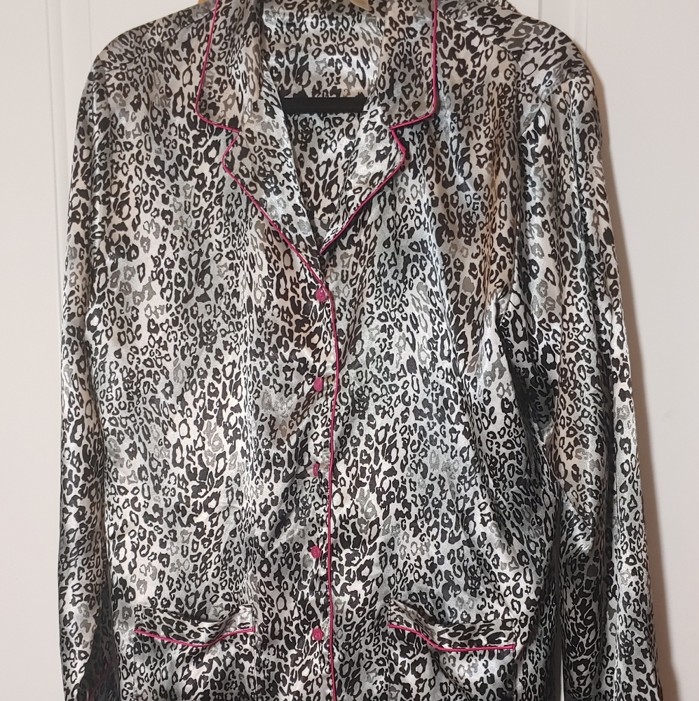 Silk Leapord Print Pajama Set